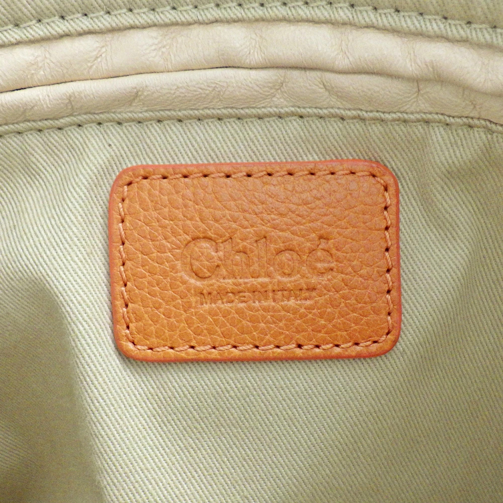 Chloe Paraty Shoulder Bag Handbag Leather Orange Crossbody